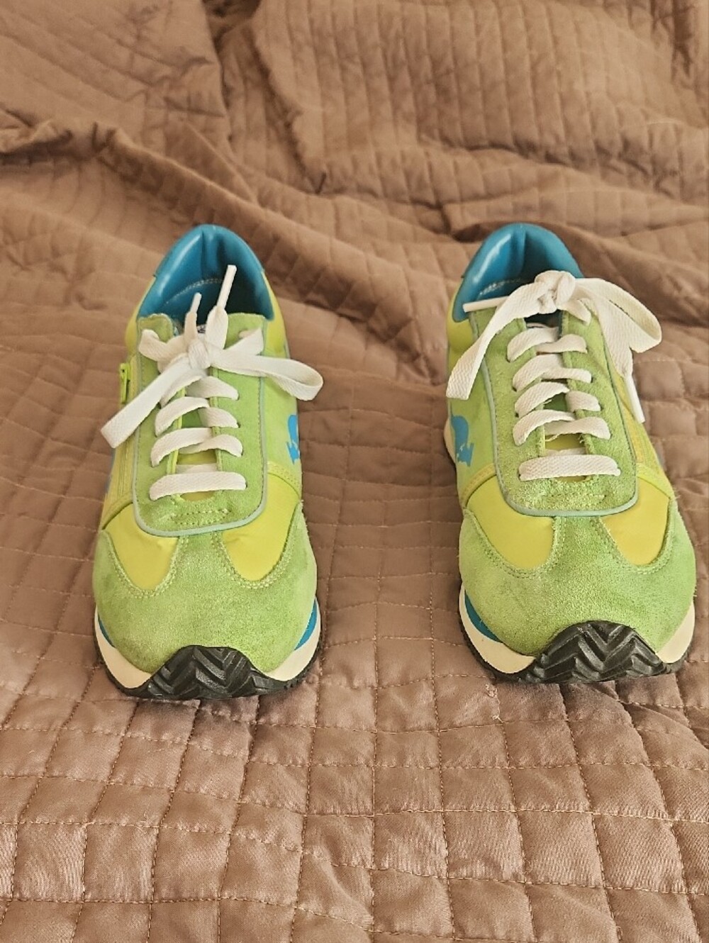 kangaROOS Lime Green & Aqua Blue Low-Top Sneakers. - Picture 4 of 6
